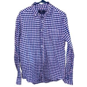 Vineyard Vines men Classic Fit Murray shirt pink blue gingham 100% linen medium